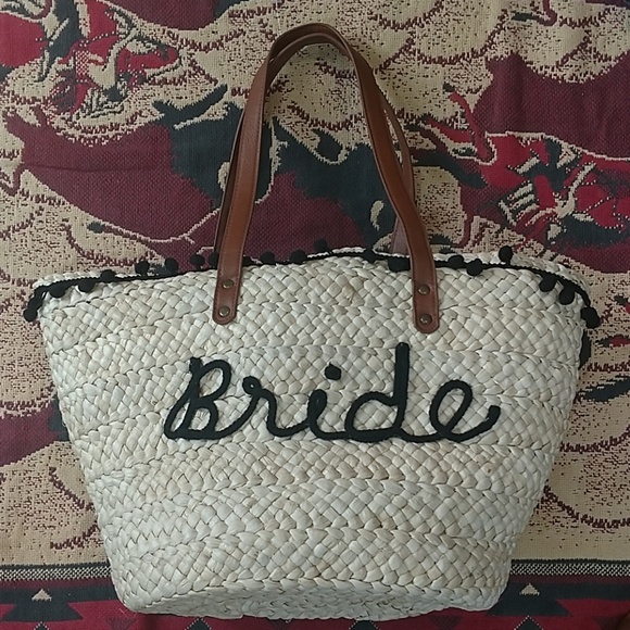 bride straw beach bag